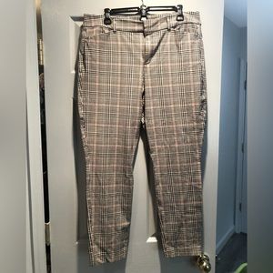 Old Navy plaid pixie high rise stretch cropped pant size 14 EUC